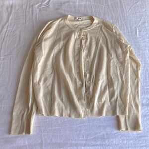 Uniqlo 100% wool crew neck cardigan